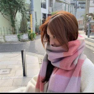 Winter Plaid Warm Thick Scarf Colorful Scarf